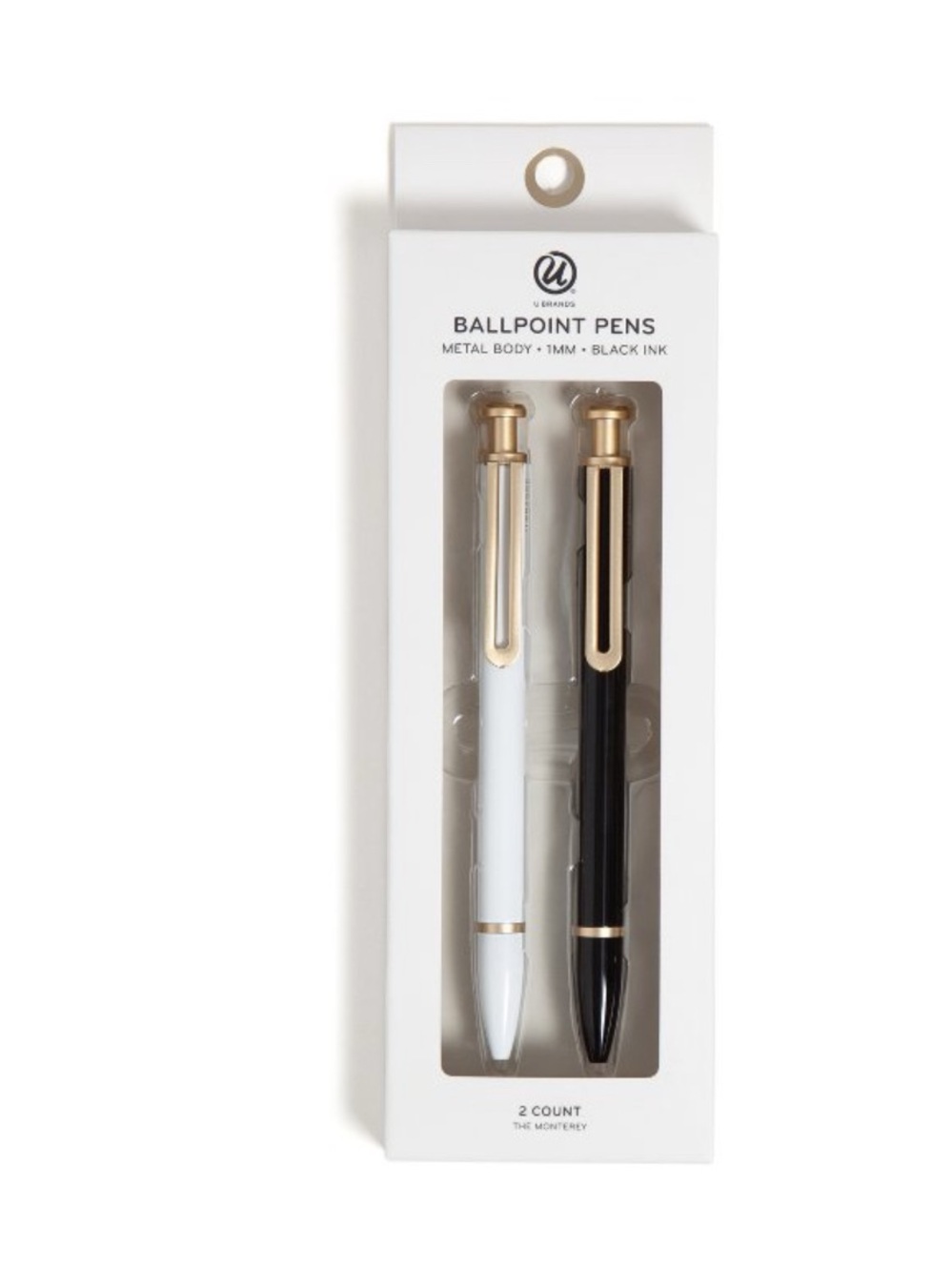🔥5 FOR $25🔥 U Brands® Monterey Ballpoint Pens in Black and White- 2